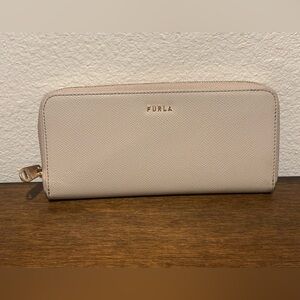 Furla Beige Textured Wallet